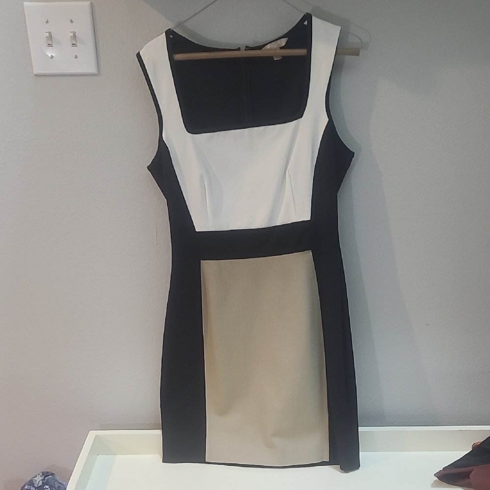 Banana Republic Black and Cream Mini Dress